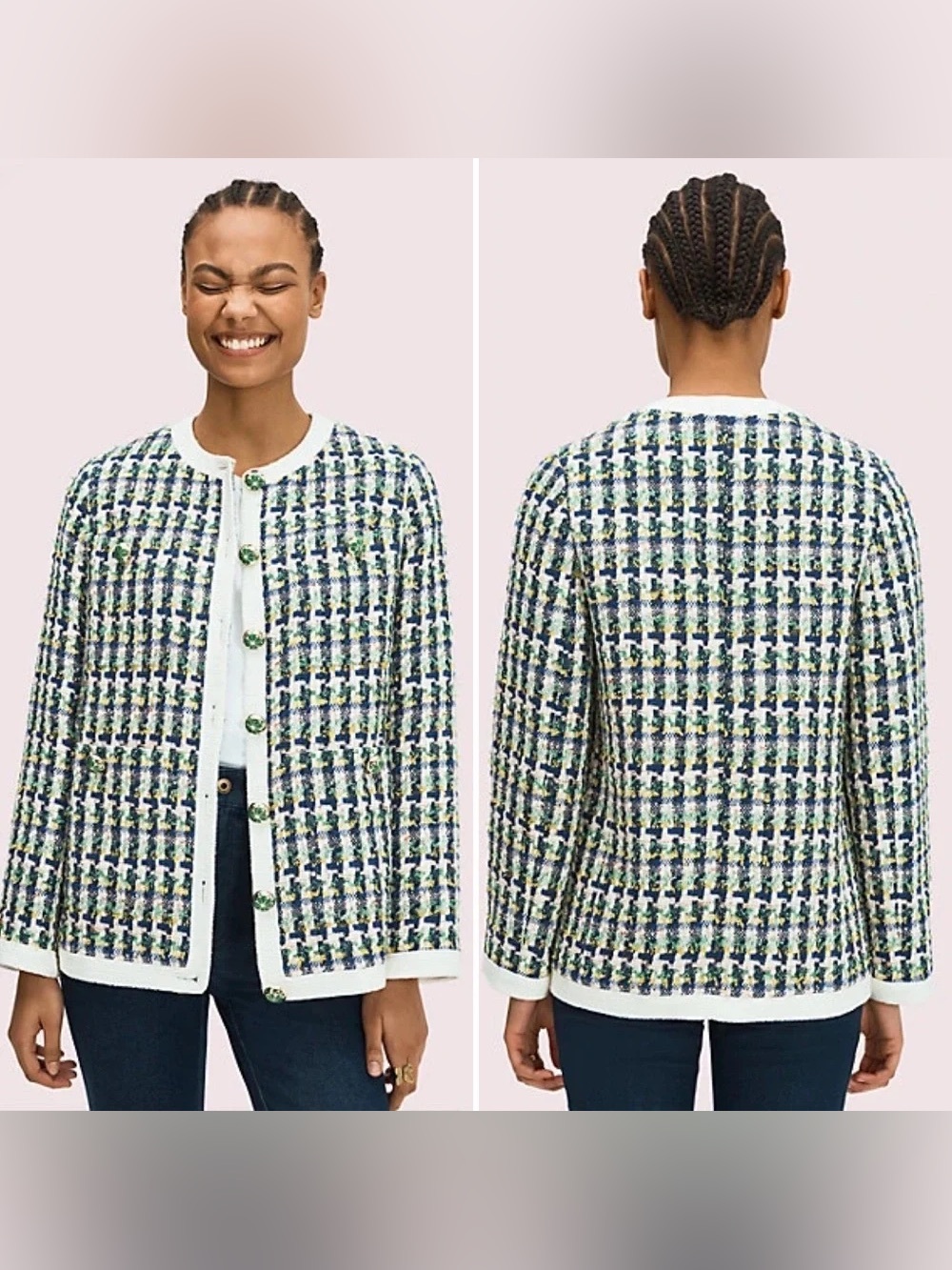 Kate Spade Juniper Pop Tweed Topper, Size 4